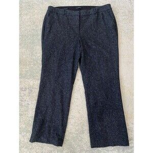 Talbots Women's Size 14W Black Speckled WINDSOR PANTS Straight Leg Wool Blend